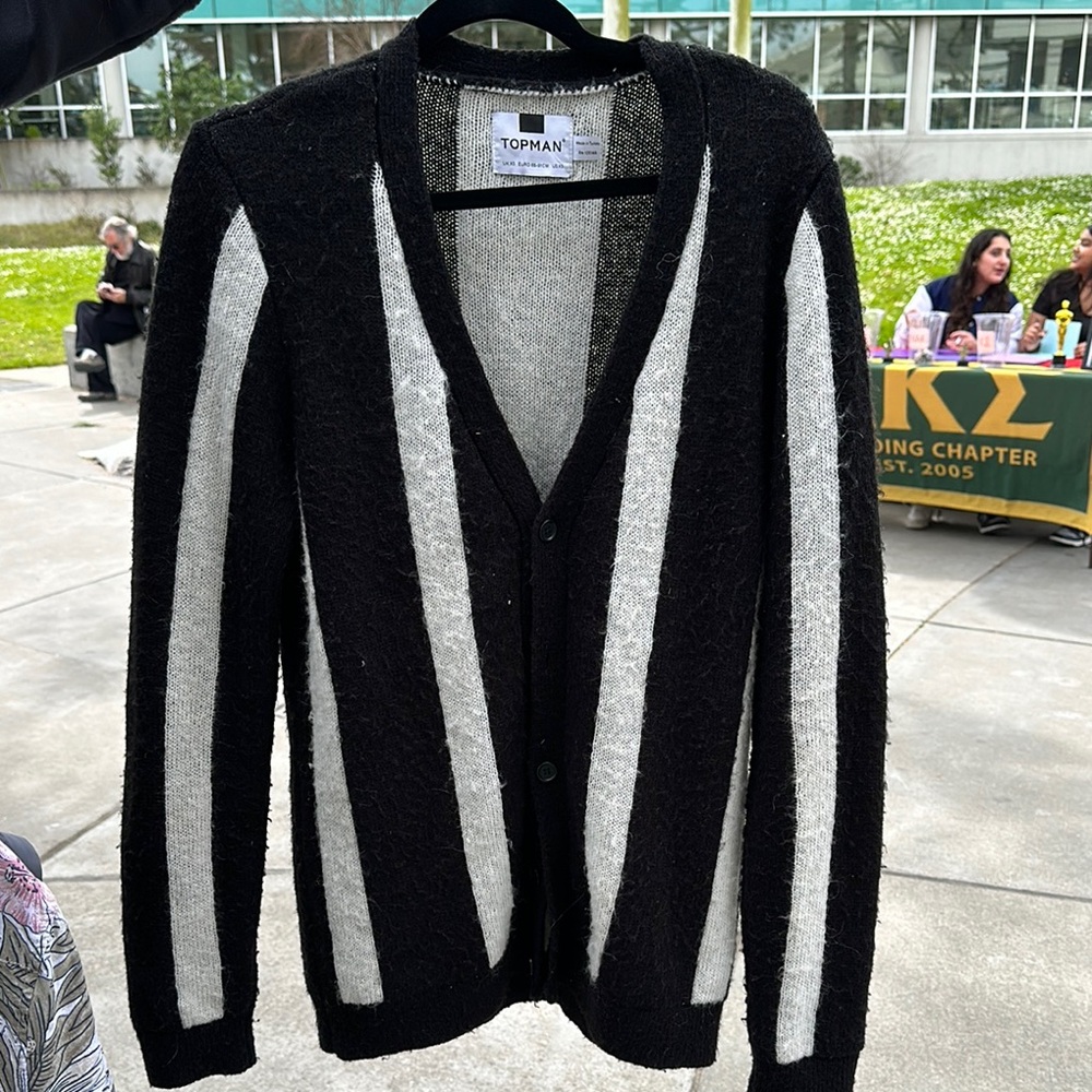 Topman Black and White Cardigan